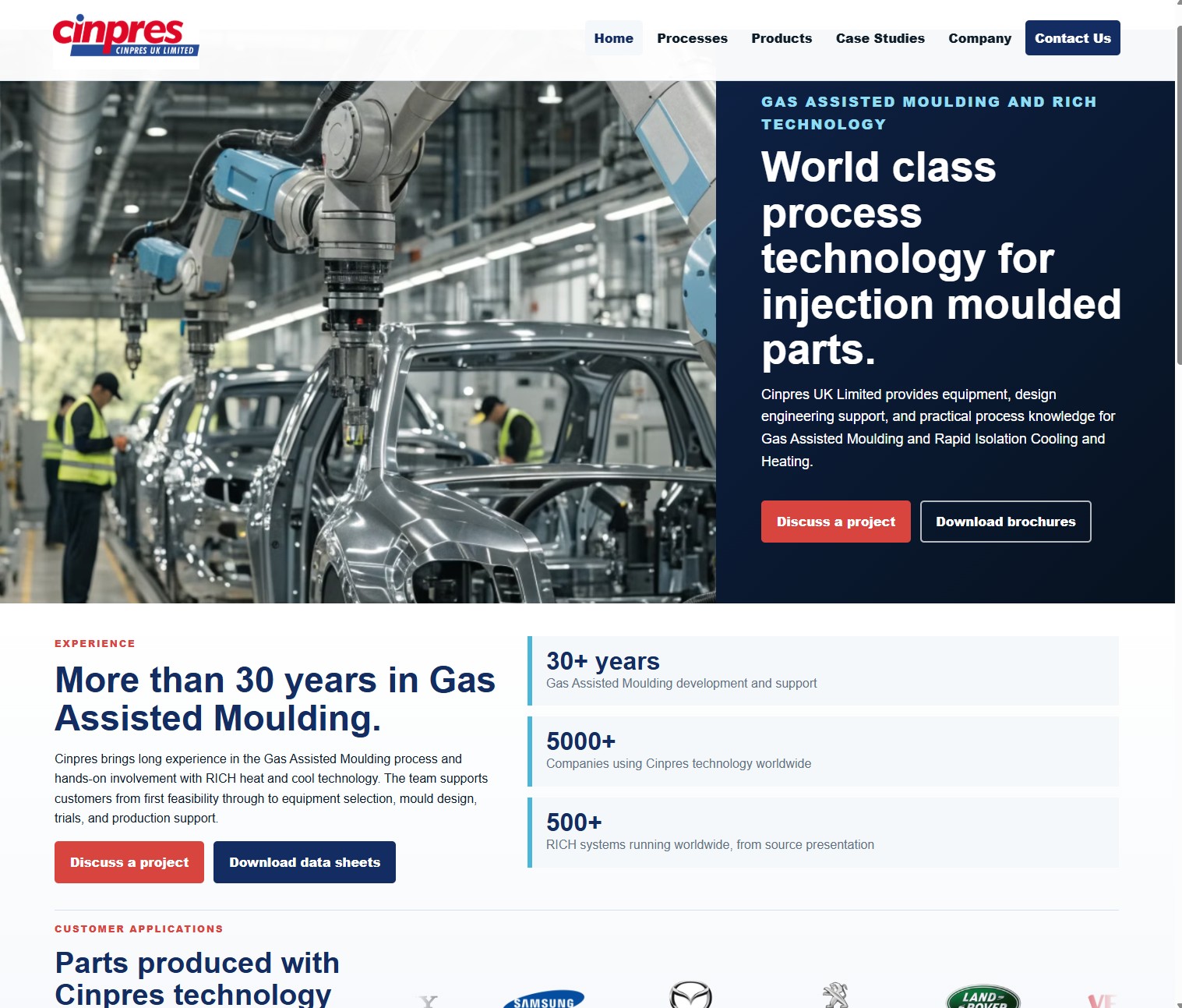 After — redesigned website